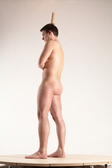 Nude Man White Standing poses - ALL Average Short Brown Standing poses - simple Multi angles poses Realistic