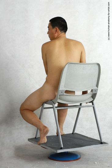 Nude Man Asian Sitting poses - simple Slim Short Black Sitting poses - ALL Realistic