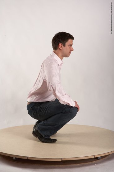 Casual Man White Standing poses - ALL Average Short Brown Standing poses - knee-bend Academic