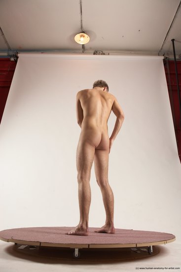 Nude Man White Standing poses - ALL Slim Short Brown Standing poses - simple Multi angles poses Realistic