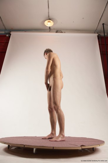 Nude Man White Standing poses - ALL Slim Short Brown Standing poses - simple Multi angles poses Realistic