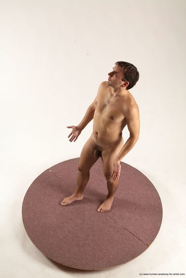 Nude Man White Standing poses - ALL Slim Short Brown Standing poses - simple Multi angles poses Realistic