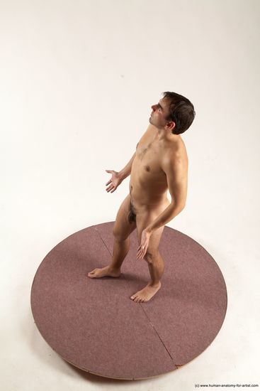 Nude Man White Standing poses - ALL Slim Short Brown Standing poses - simple Multi angles poses Realistic