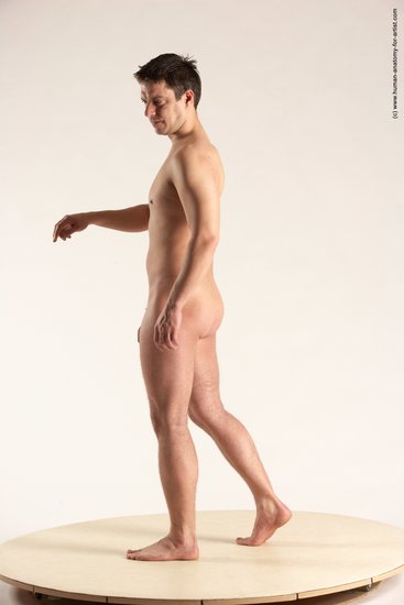 Nude Man White Standing poses - ALL Average Short Brown Standing poses - simple Multi angles poses Realistic