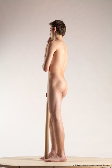 Nude Man White Standing poses - ALL Slim Short Brown Standing poses - simple Multi angles poses Realistic