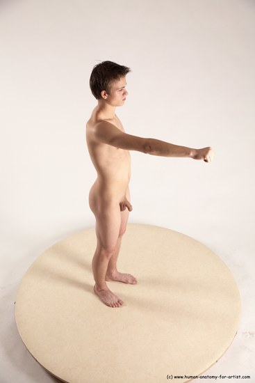 Nude Man White Standing poses - ALL Slim Short Brown Standing poses - simple Multi angles poses Realistic