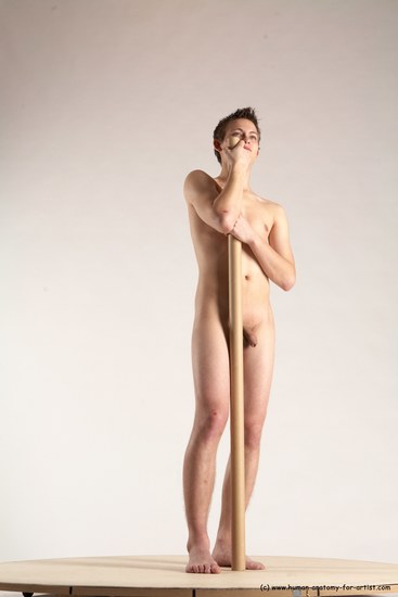 Nude Man White Standing poses - ALL Slim Short Brown Standing poses - simple Multi angles poses Realistic