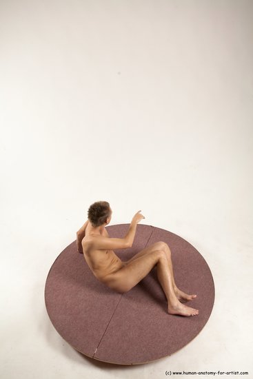 Nude Man White Sitting poses - simple Slim Short Brown Sitting poses - ALL Multi angles poses Realistic