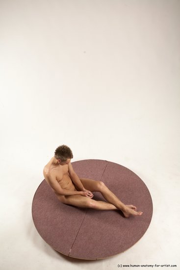 Nude Man White Sitting poses - simple Slim Short Brown Sitting poses - ALL Multi angles poses Realistic