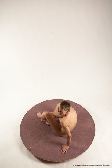 Nude Man White Sitting poses - simple Slim Short Brown Sitting poses - ALL Multi angles poses Realistic