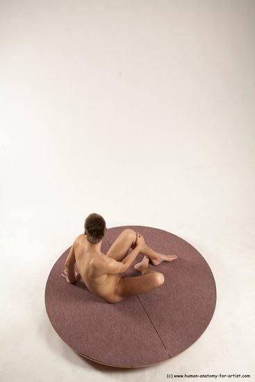 Nude Man White Sitting poses - simple Slim Short Brown Sitting poses - ALL Multi angles poses Realistic