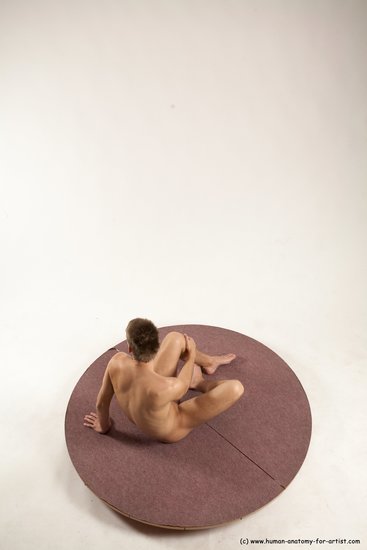 Nude Man White Sitting poses - simple Slim Short Brown Sitting poses - ALL Multi angles poses Realistic