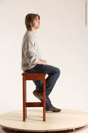 Casual Man White Sitting poses - simple Slim Short Brown Sitting poses - ALL Multi angles poses Academic