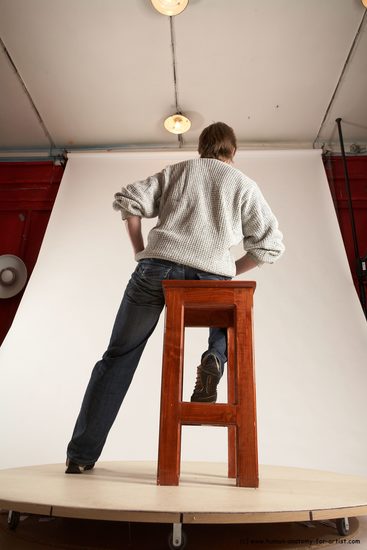 Casual Man White Sitting poses - simple Slim Short Brown Sitting poses - ALL Multi angles poses Academic