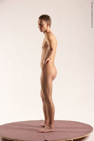 Nude Man White Standing poses - ALL Slim Short Brown Standing poses - simple Multi angles poses Realistic