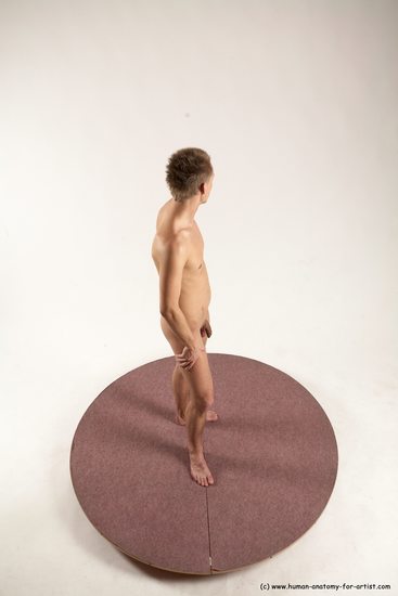 Nude Man White Standing poses - ALL Slim Short Brown Standing poses - simple Multi angles poses Realistic