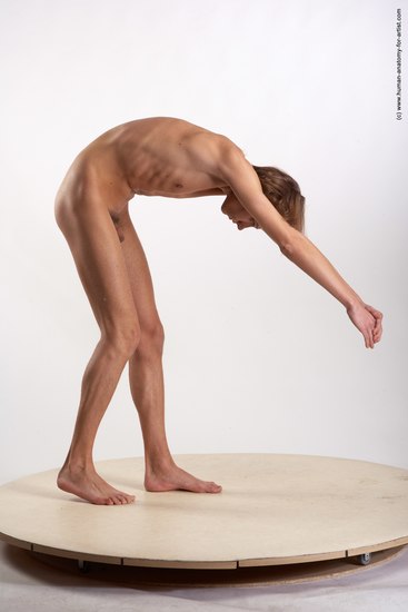 Nude Man White Standing poses - ALL Underweight Short Brown Standing poses - simple Realistic