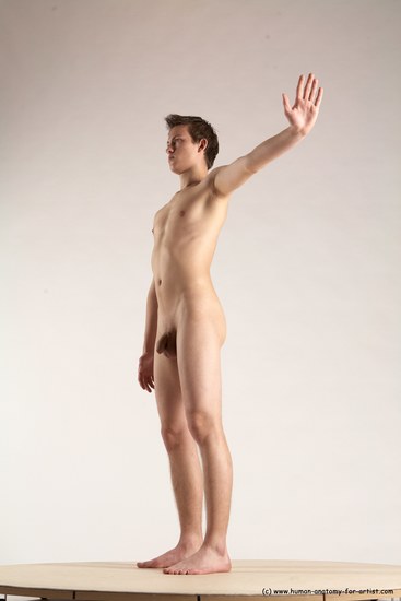 Nude Man White Standing poses - ALL Slim Short Brown Standing poses - simple Multi angles poses Realistic