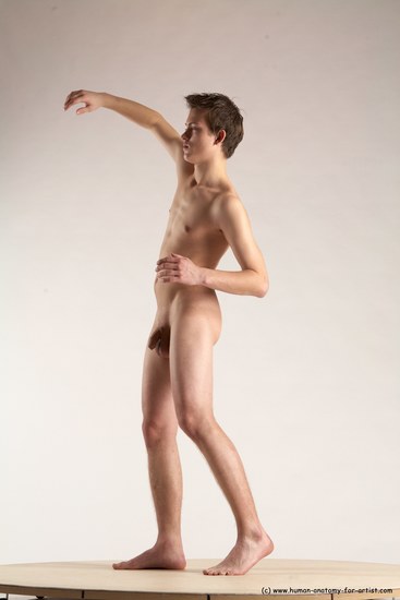 Nude Man White Standing poses - ALL Slim Short Brown Standing poses - simple Multi angles poses Realistic