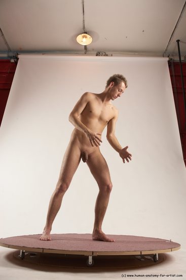 Nude Man White Standing poses - ALL Slim Short Brown Standing poses - simple Multi angles poses Realistic