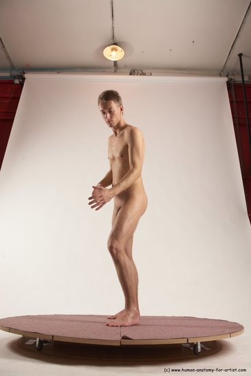 Nude Man White Standing poses - ALL Slim Short Brown Standing poses - simple Multi angles poses Realistic