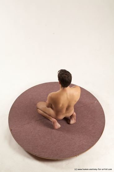 Nude Man White Laying poses - ALL Slim Short Brown Laying poses - on stomach Multi angles poses Realistic