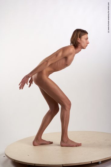 Nude Man White Standing poses - ALL Underweight Medium Brown Standing poses - simple Realistic