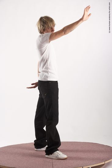 Casual Man White Standing poses - ALL Slim Short Blond Standing poses - simple Academic