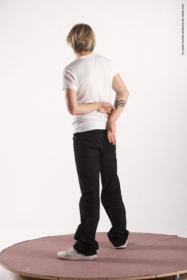 Casual Man White Standing poses - ALL Slim Short Blond Standing poses - simple Academic