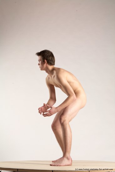 Nude Man White Standing poses - ALL Slim Short Brown Standing poses - simple Multi angles poses Realistic