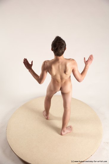 Nude Man White Standing poses - ALL Slim Short Brown Standing poses - simple Multi angles poses Realistic