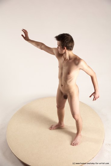 Nude Man White Standing poses - ALL Slim Short Brown Standing poses - simple Multi angles poses Realistic