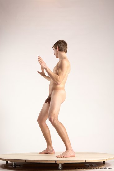 Nude Man White Standing poses - ALL Slim Short Brown Standing poses - simple Multi angles poses Realistic