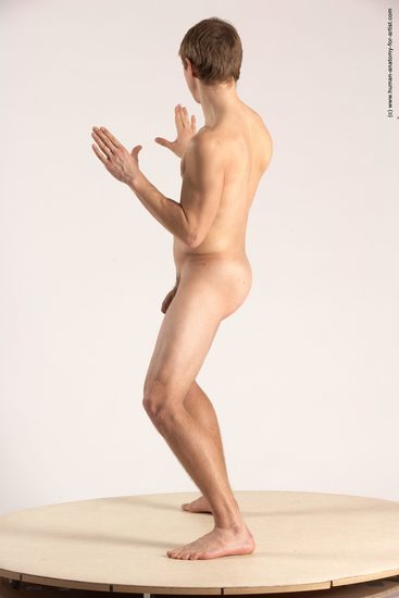 Nude Man White Standing poses - ALL Slim Short Brown Standing poses - simple Multi angles poses Realistic