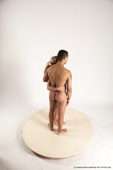 Nude Woman - Man Another Standing poses - ALL Slim Short Brown Standing poses - simple Multi angles poses Realistic