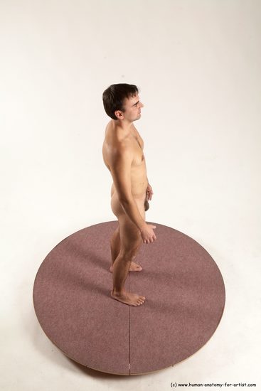 Nude Man White Standing poses - ALL Slim Short Brown Standing poses - simple Multi angles poses Realistic