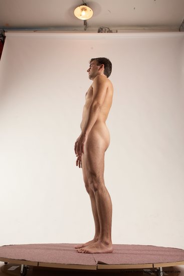 Nude Man White Standing poses - ALL Slim Short Brown Standing poses - simple Multi angles poses Realistic