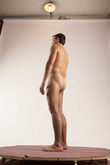 Nude Man White Standing poses - ALL Slim Short Brown Standing poses - simple Multi angles poses Realistic