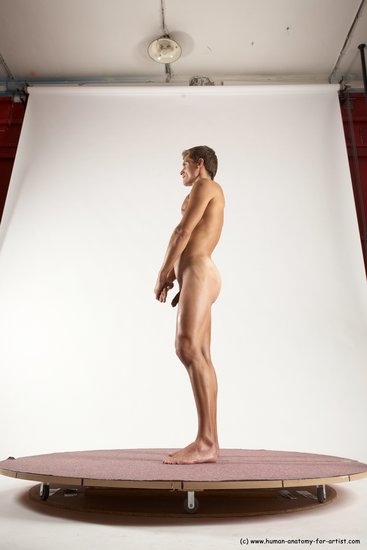 Nude Man White Standing poses - ALL Athletic Short Brown Standing poses - simple Multi angles poses Realistic