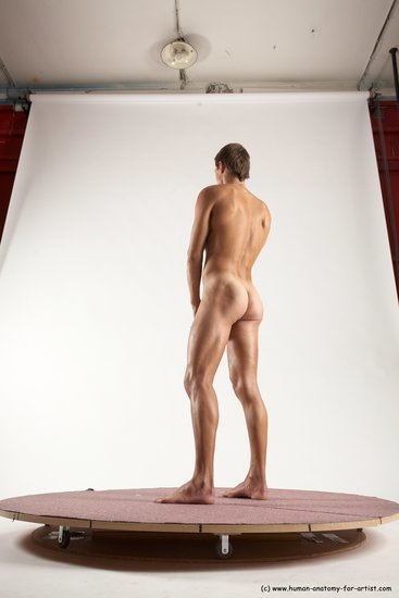 Nude Man White Standing poses - ALL Athletic Short Brown Standing poses - simple Multi angles poses Realistic