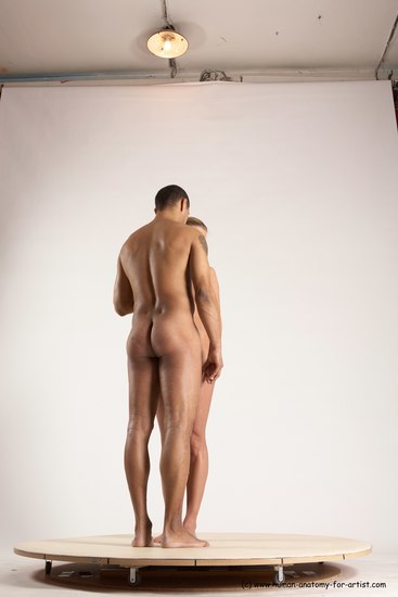 Nude Woman - Man Another Standing poses - ALL Slim Short Brown Standing poses - simple Multi angles poses Realistic