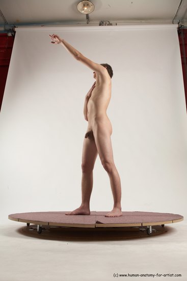 Nude Man White Standing poses - ALL Slim Short Brown Standing poses - simple Multi angles poses Realistic