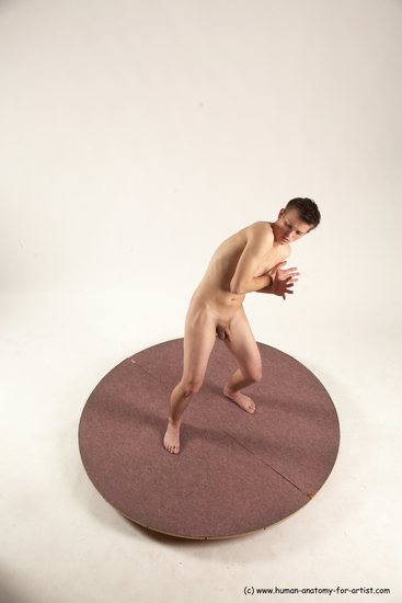 Nude Man White Standing poses - ALL Slim Short Brown Standing poses - simple Multi angles poses Realistic