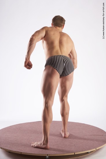 Underwear Man White Standing poses - ALL Muscular Short Brown Standing poses - simple Academic