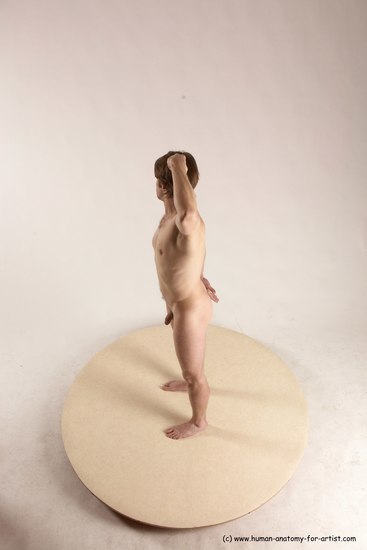 Nude Man White Standing poses - ALL Slim Short Brown Standing poses - simple Multi angles poses Realistic