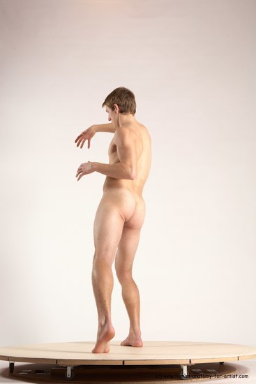 Nude Man White Standing poses - ALL Athletic Short Brown Standing poses - simple Multi angles poses Realistic