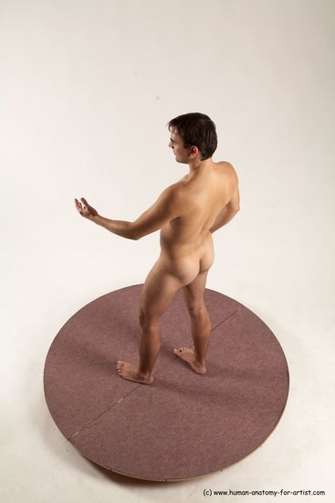 Nude Man White Standing poses - ALL Slim Short Brown Standing poses - simple Multi angles poses Realistic