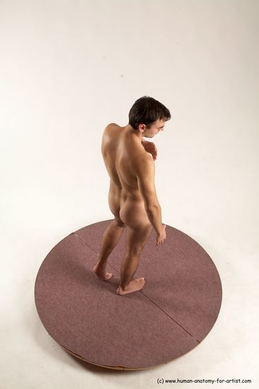 Nude Man White Standing poses - ALL Slim Short Brown Standing poses - simple Multi angles poses Realistic