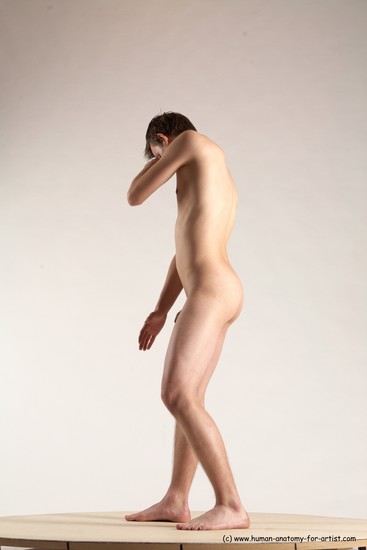 Nude Man White Standing poses - ALL Athletic Short Brown Standing poses - simple Multi angles poses Realistic