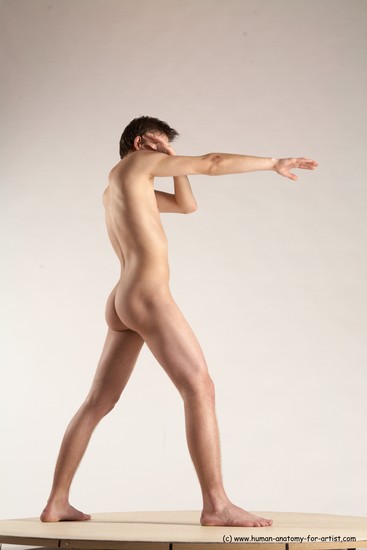 Nude Man White Standing poses - ALL Athletic Short Brown Standing poses - simple Multi angles poses Realistic